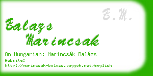 balazs marincsak business card
